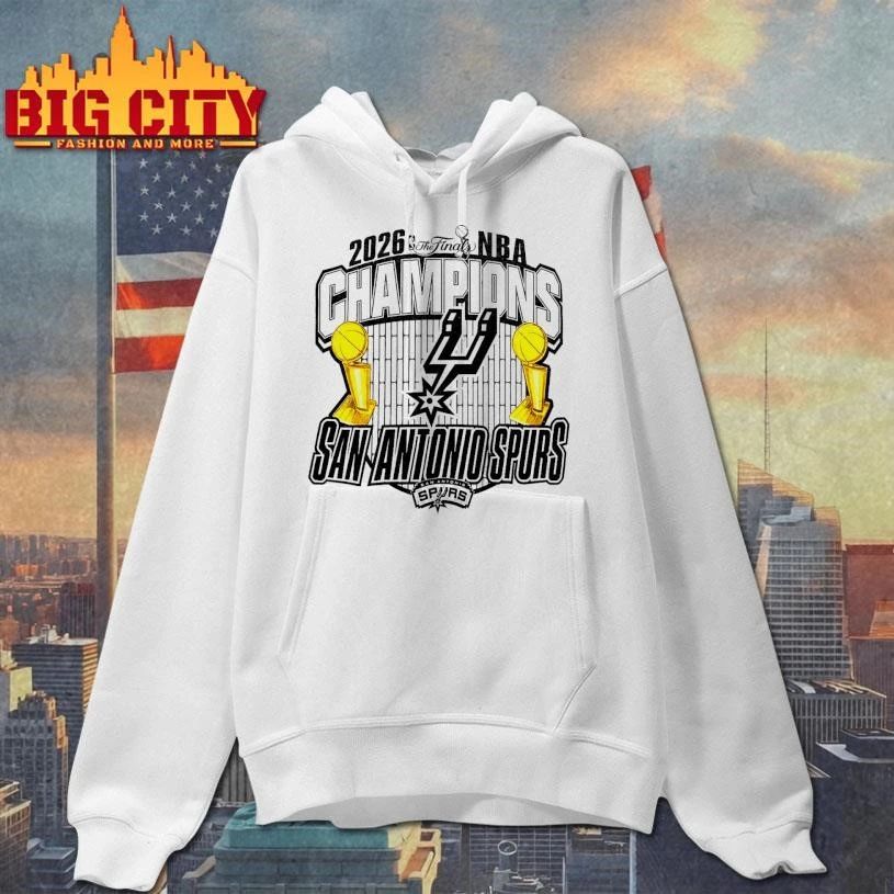 San Antonio Spurs 2026 NBA Finals Champions Trophy Graphic Shirt