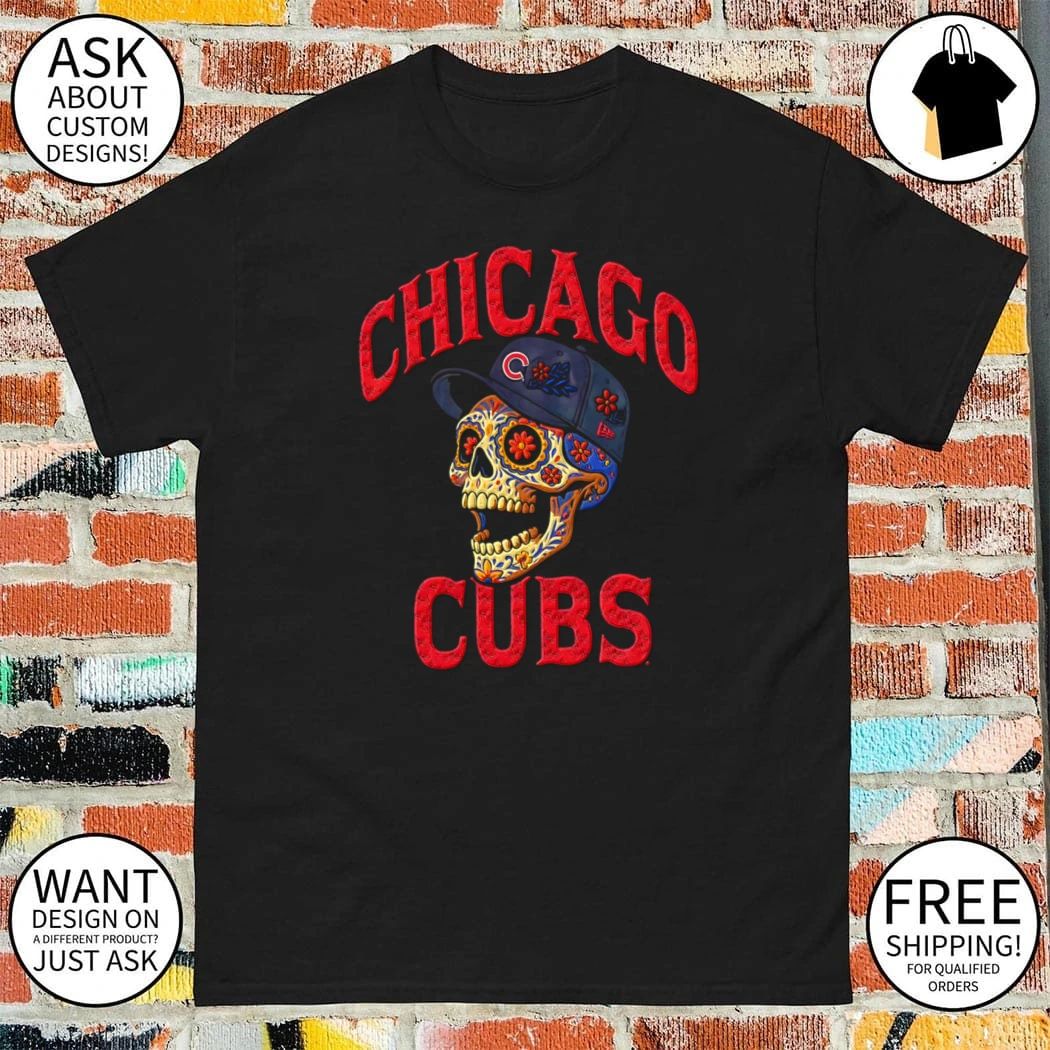 Chicago Cubs Sugar Skull Floral Baseball shirt