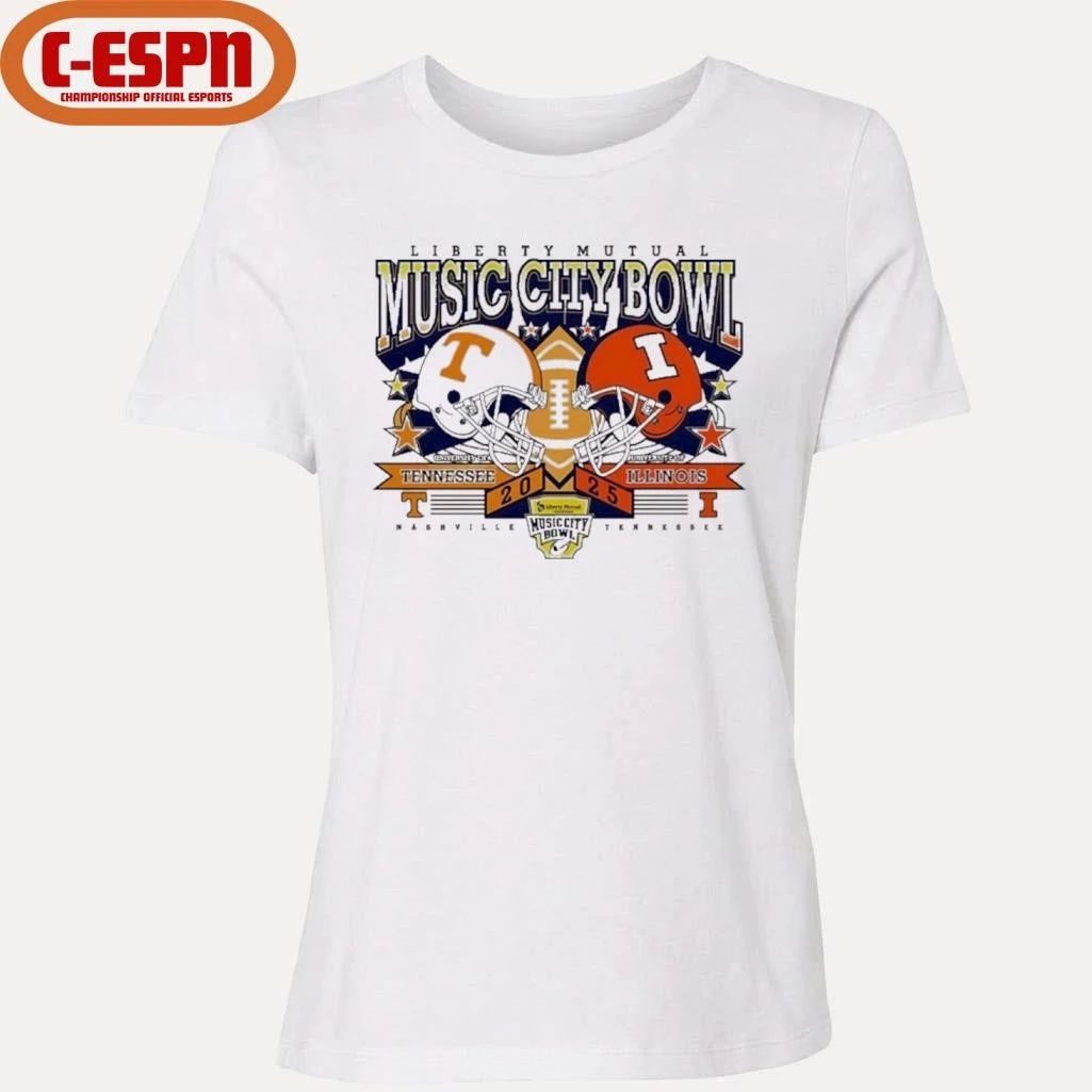 2025 Music City Bowl Head To Head Tennessee Vs Illinois Shirt