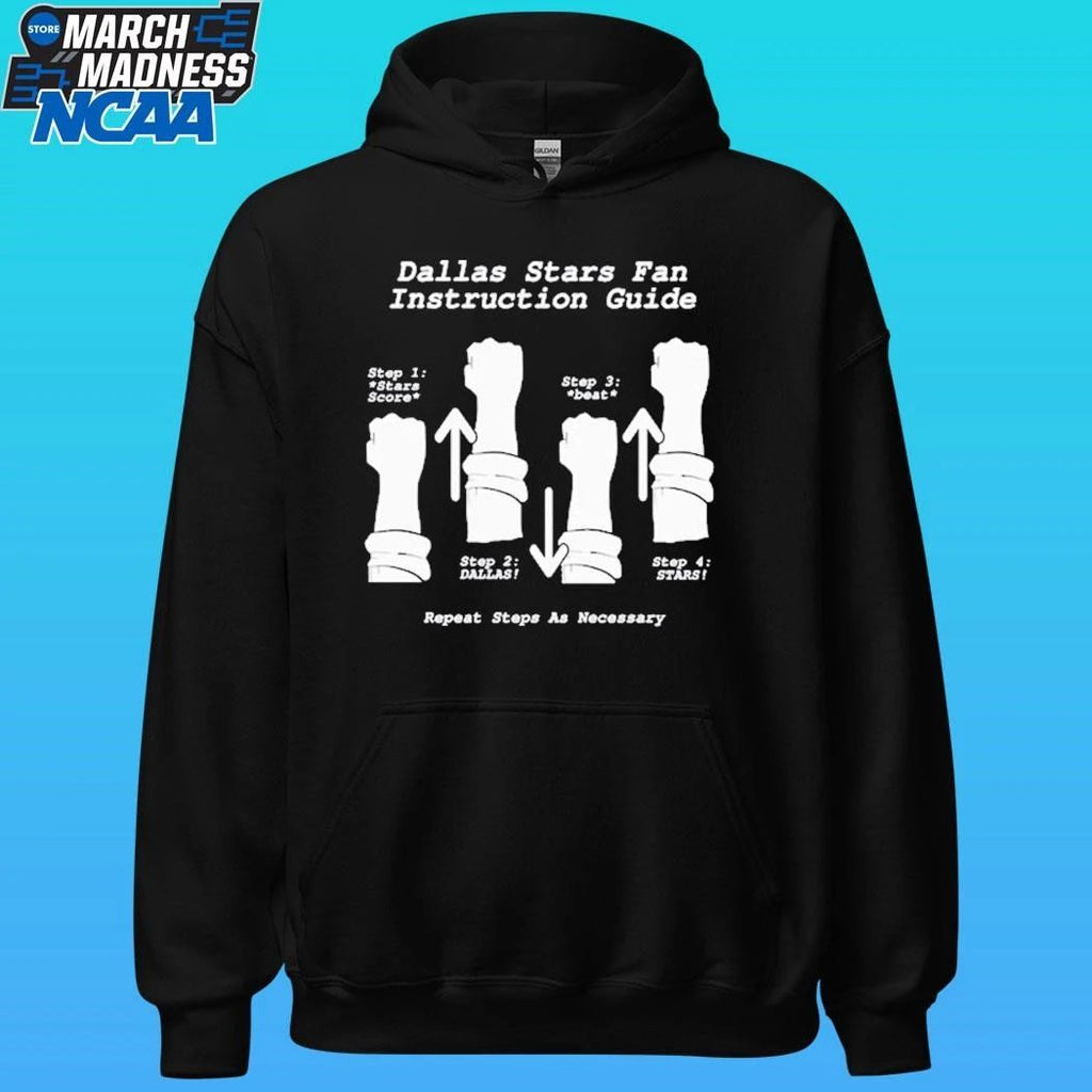 Dallas Stars Fan Instruction Guide Hockey Cheer Fist Pump Shirt