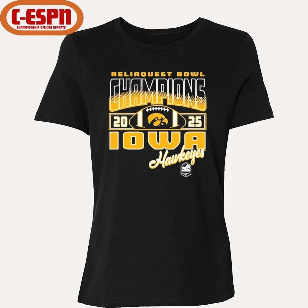 Iowa Hawkeyes 2025 Reliaquest Bowl Champions Official T-Shirt