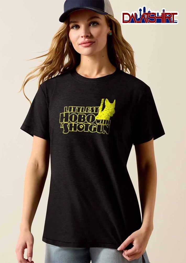 Littlest Hobo With A Shotgun yellow german shepherd silhouette shirt