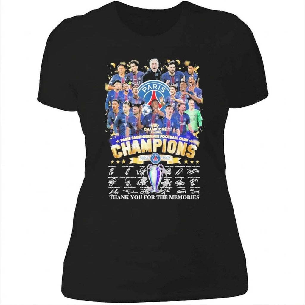 PSG 2025-2026 Champions League Champions Thank You For The Memories T-Shirt