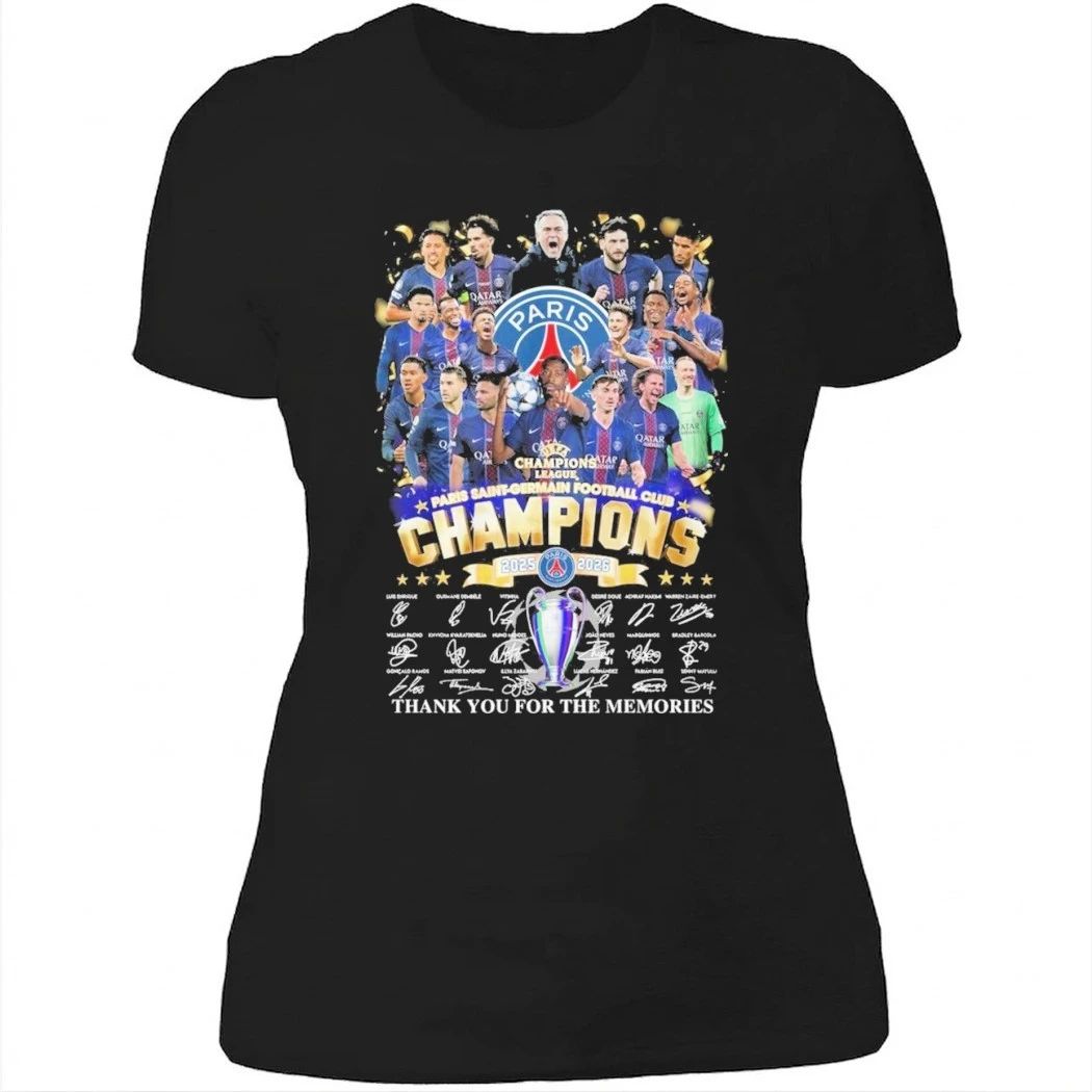 PSG 2025-2026 Champions League Champions Thank You For The Memories T-Shirt