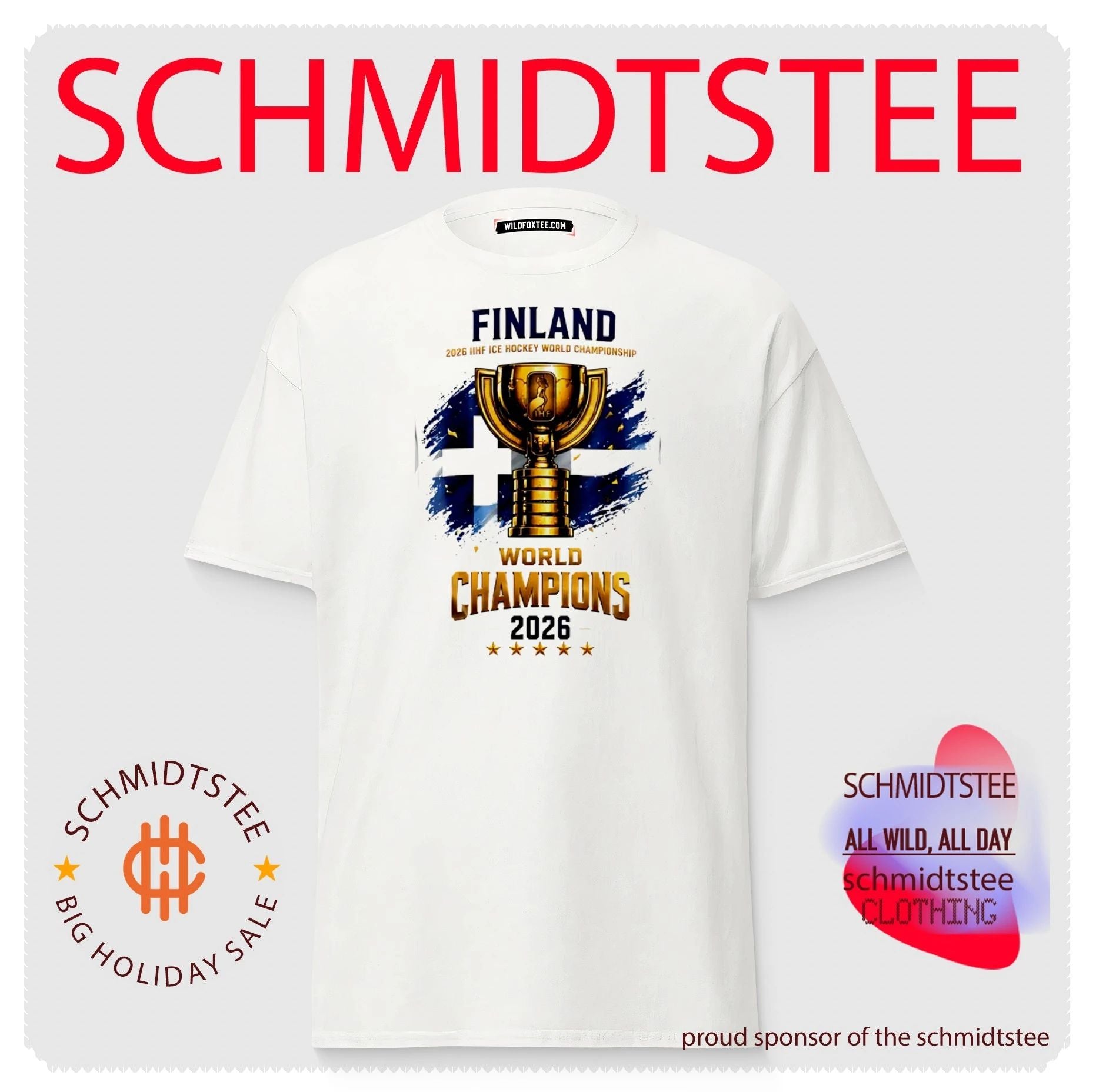 Findland 2026 IIHF Ice Hockey World Champions trophy shirt