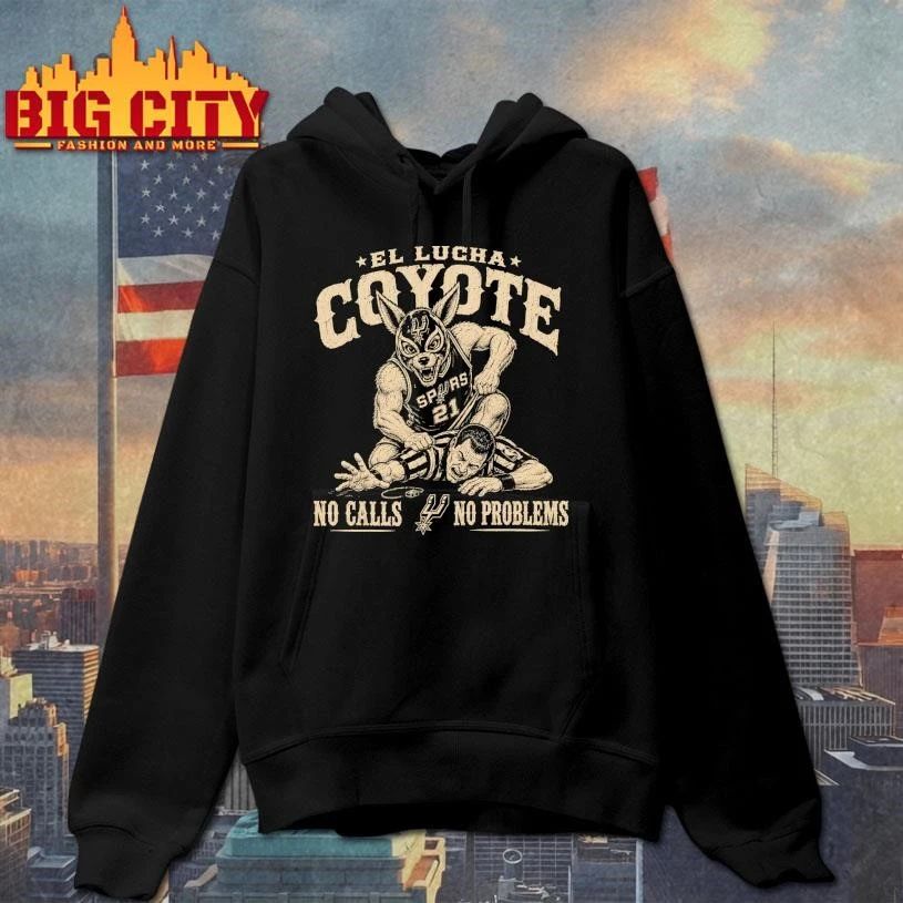 San Antonio Spurs El Lucha Coyote No Calls No Problems Graphic Shirt