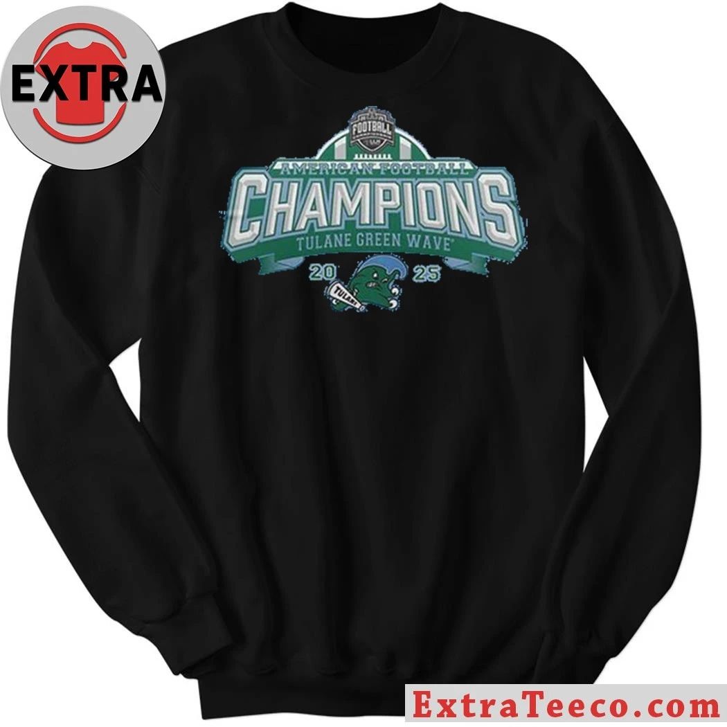 Tulane Green Wave American Football Champions 2025 Roll Wave Shirt