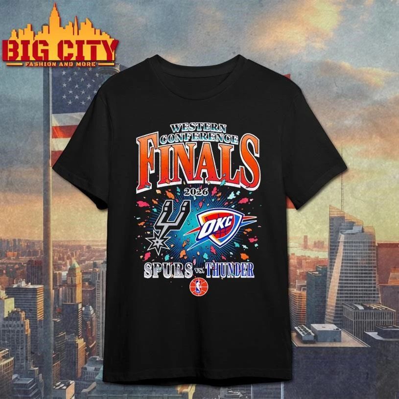 OKC Thunder Vs San Antonio Spurs 2026 NBA Western Conference Finals Matchup Explosion Shirt