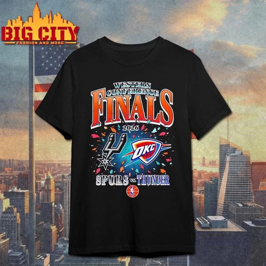 OKC Thunder Vs San Antonio Spurs 2026 NBA Western Conference Finals Matchup Explosion Shirt