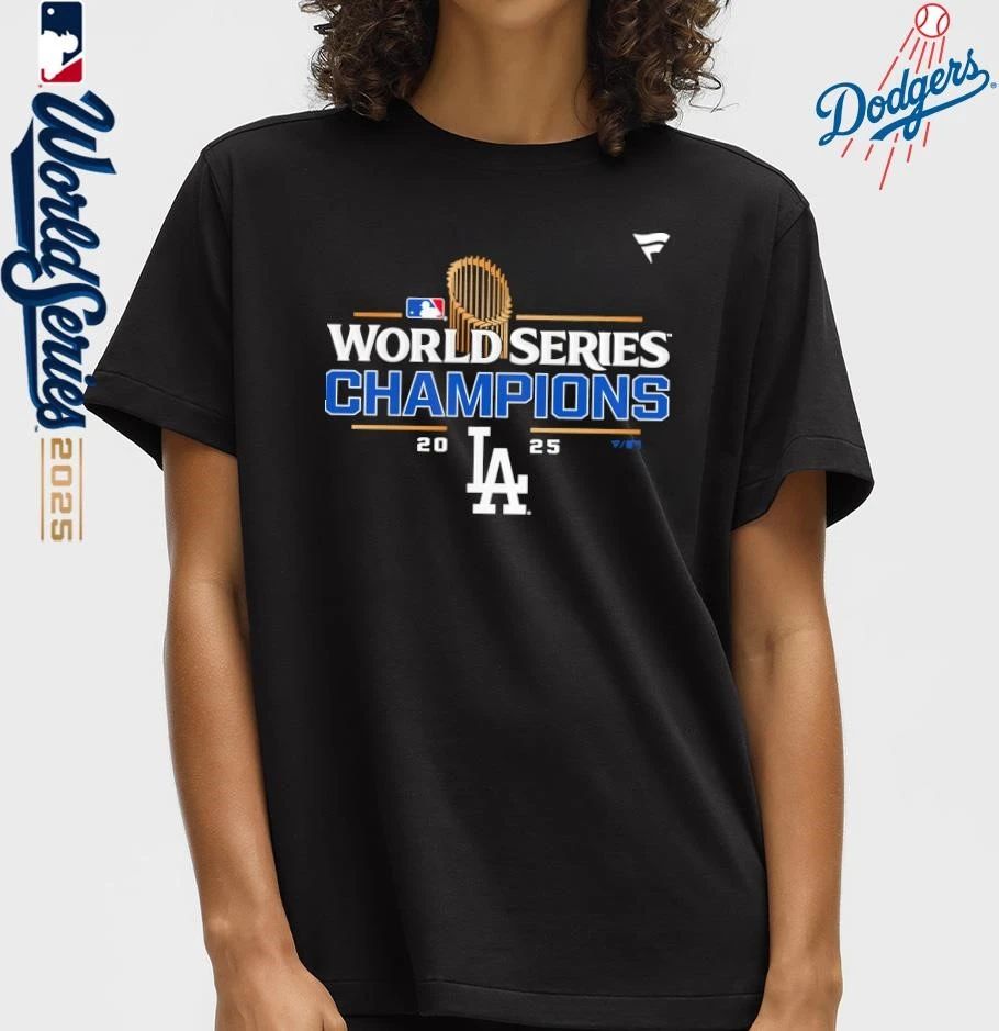 Los Angeles Dodgers 2025 MLB World Series Champions Locker Room T-Shirt
