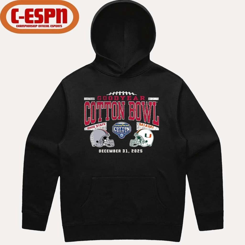 December 31 Miami Vs Ohio State 2025 Cotton Bowl Matchup T-Shirt
