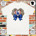Los Angeles Dodgers Halloween skeleton heart hand spooky season baseball shirt