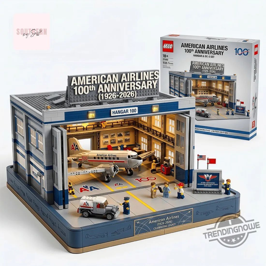 American Airlines 100th Anniversary LEGO Limited Edition Hangar Building Block Set