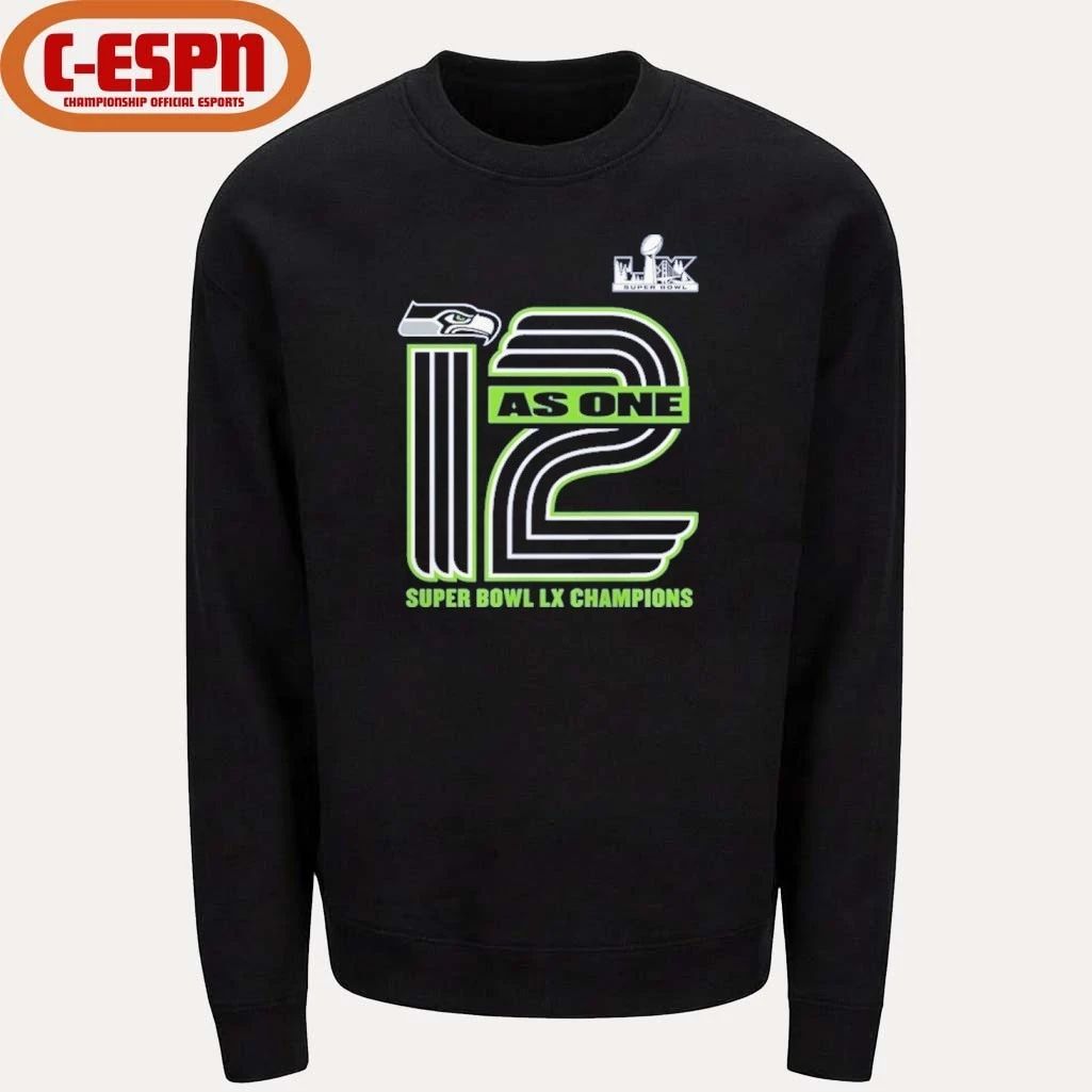 Seattle Seahawks Super Bowl LX Champions 12 As One T-Shirt