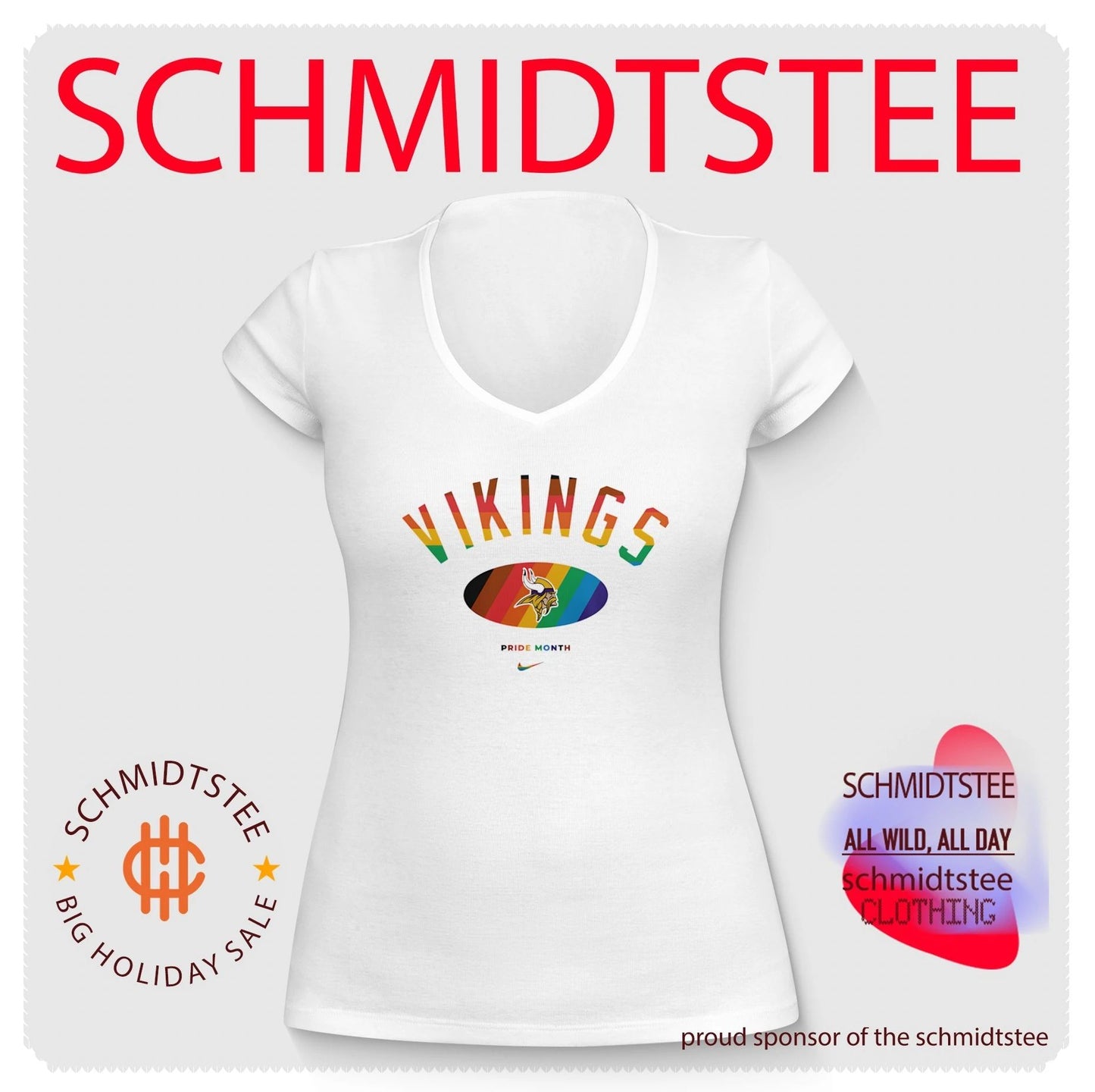 Minnesota Vikings Pride Month Rainbow logo shirt