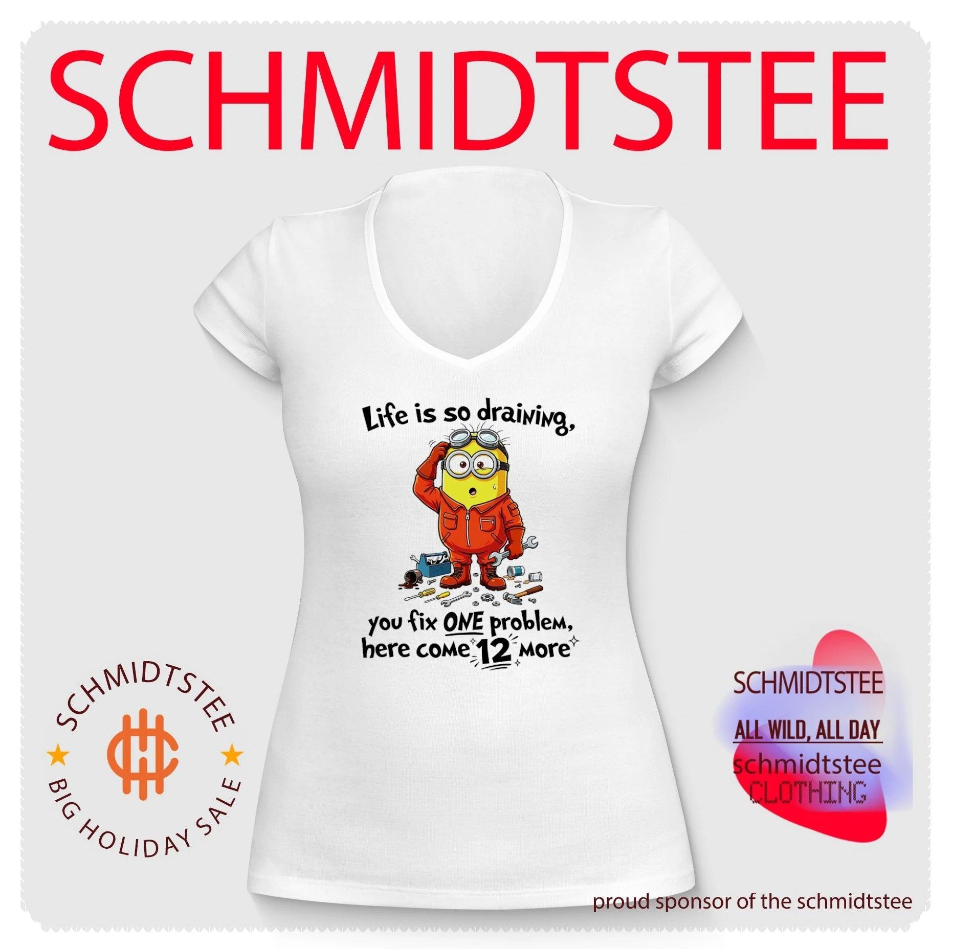 Life is so draining you fix one problem funny Minion shirt