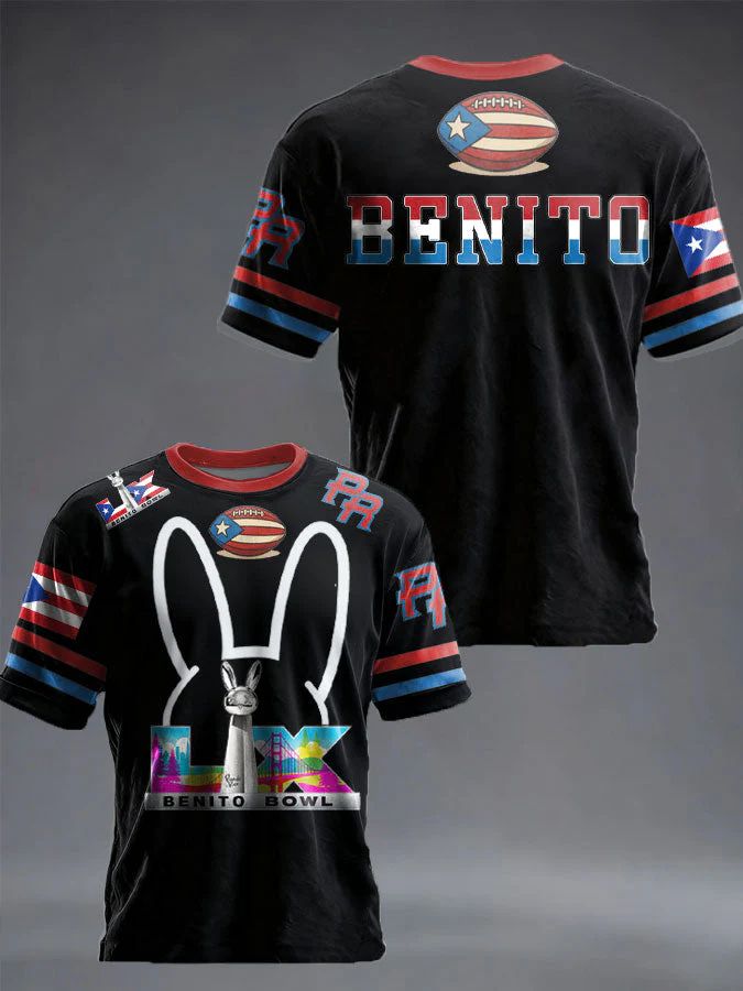 Bad Bunny Benito Bowl LX Football Jersey T-Shirt
