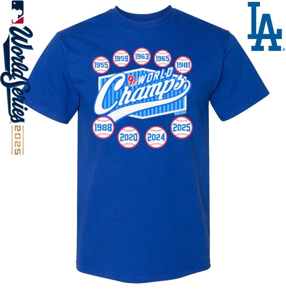 Los Angeles Dodgers 9x World Champs T-Shirt