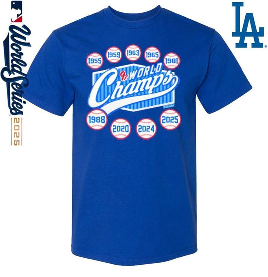 Los Angeles Dodgers 9x World Champs T-Shirt