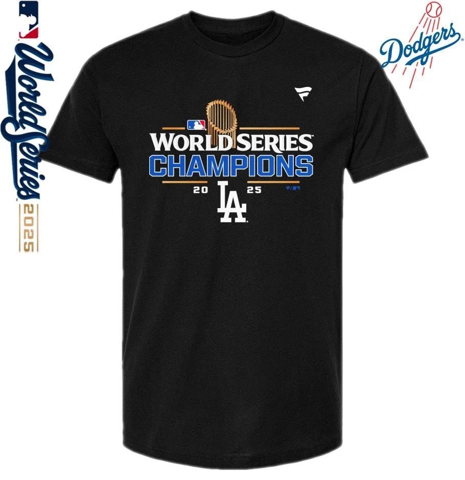 Los Angeles Dodgers 2025 MLB World Series Champions Locker Room T-Shirt