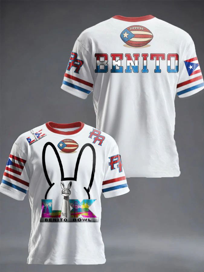 Bad Bunny Benito Bowl LX Football Jersey T-Shirt