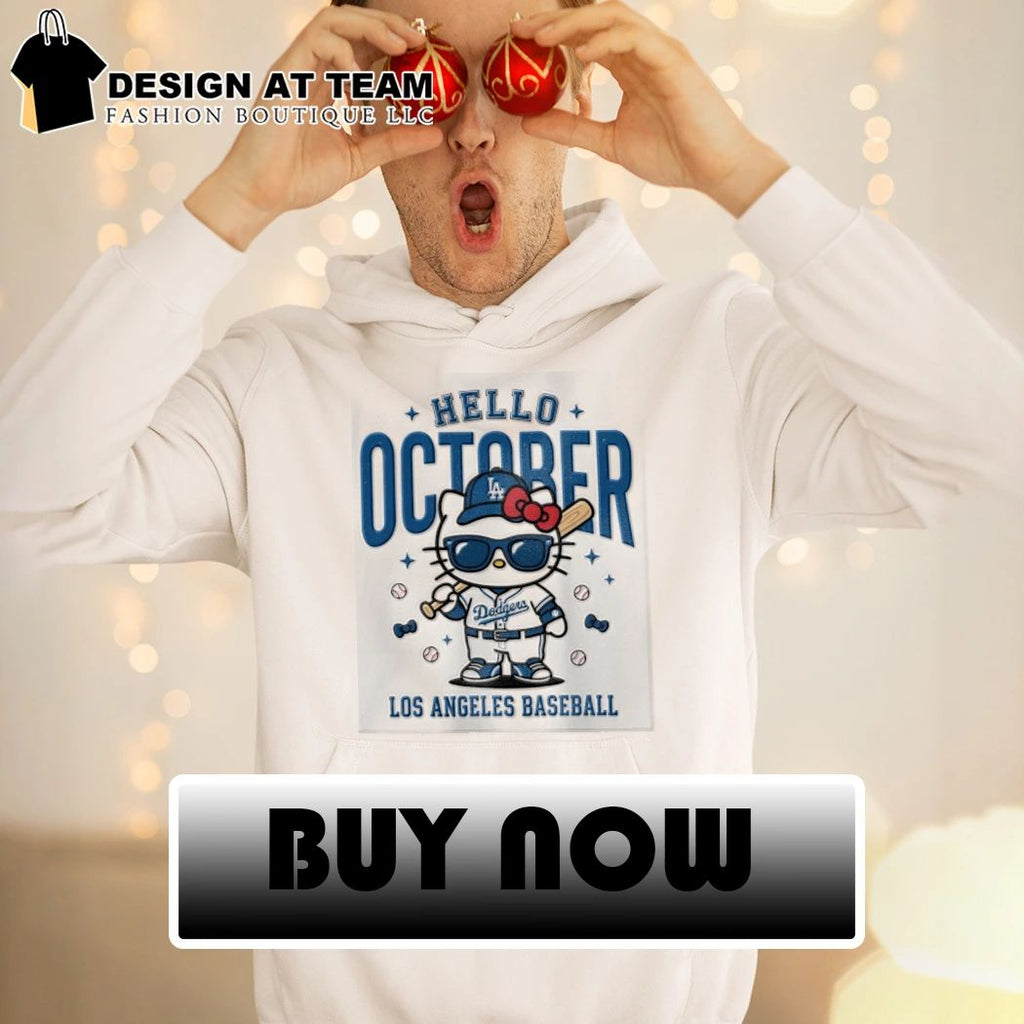 Hello October Baseball Dodgers Los Angeles baseball shirt