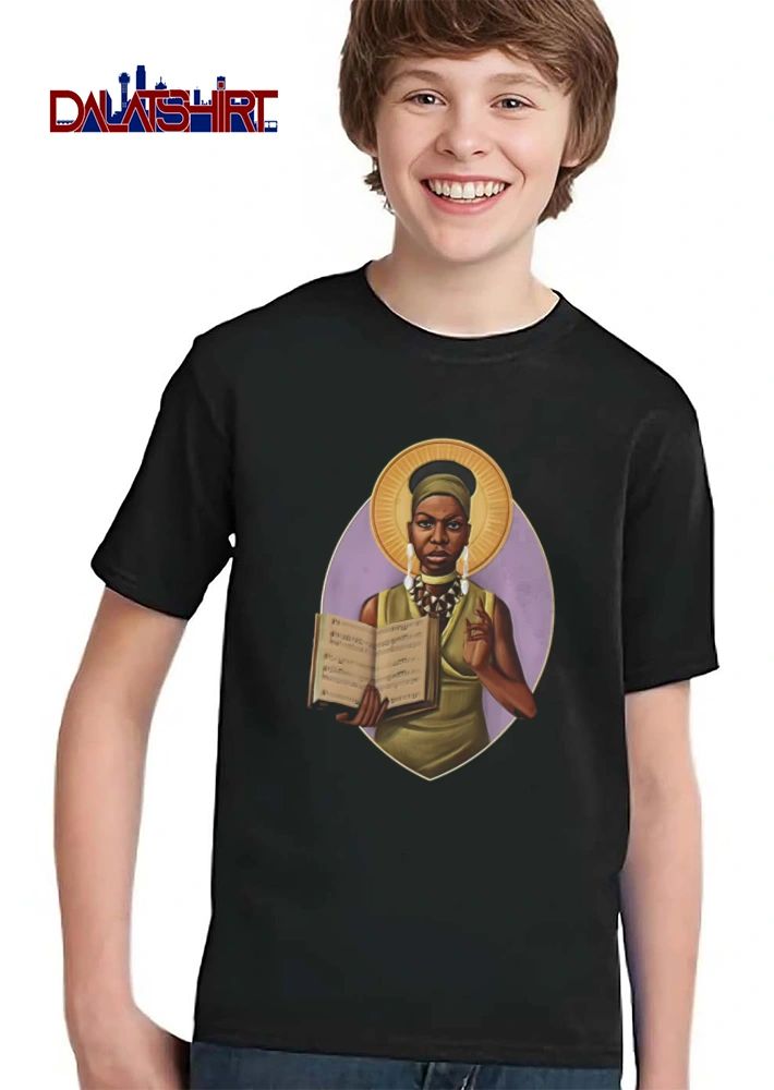 Saint Nina Simone Jazz Music Sheet Halo Vintage Portrait shirt