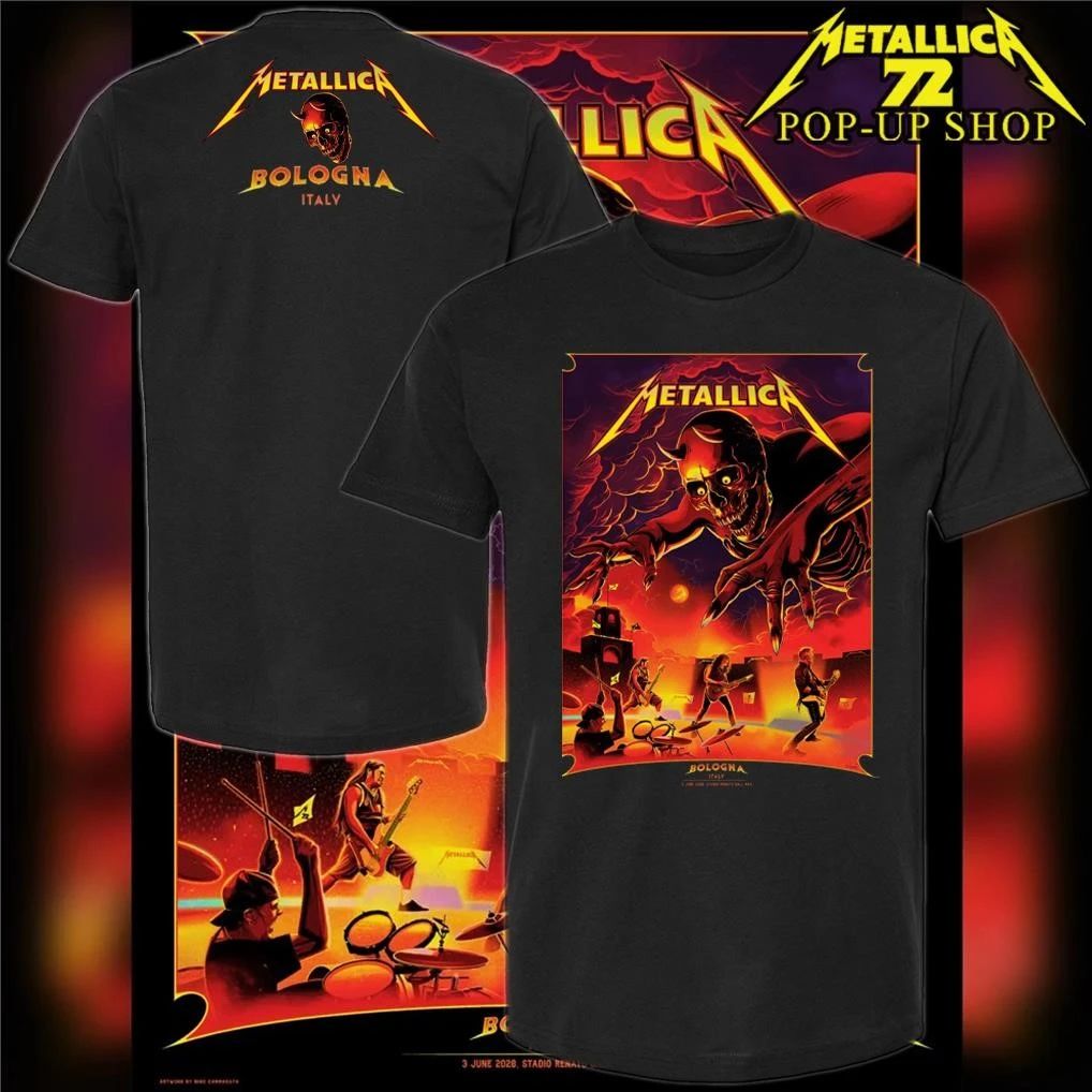 Metallica M72 Bologna June 3 2026 Art by Nino Cammarata Pop-Up Shop Limited edition T-Shirt