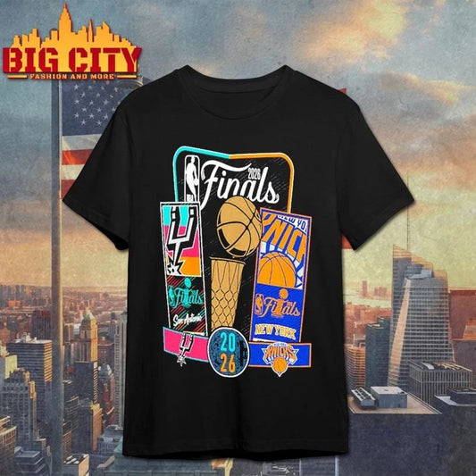 San Antonio Spurs Men’s Stadium Essentials 2026 NBA Finals Ticket Matchup Shirt