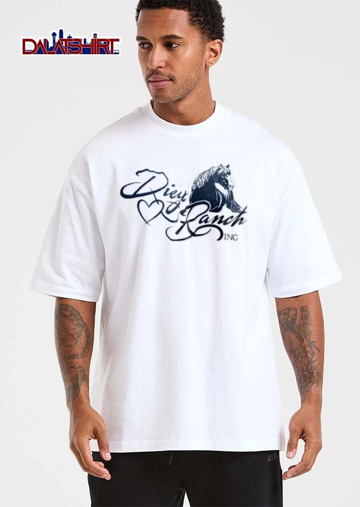Diey Ranch INC black horse head heart icon shirt