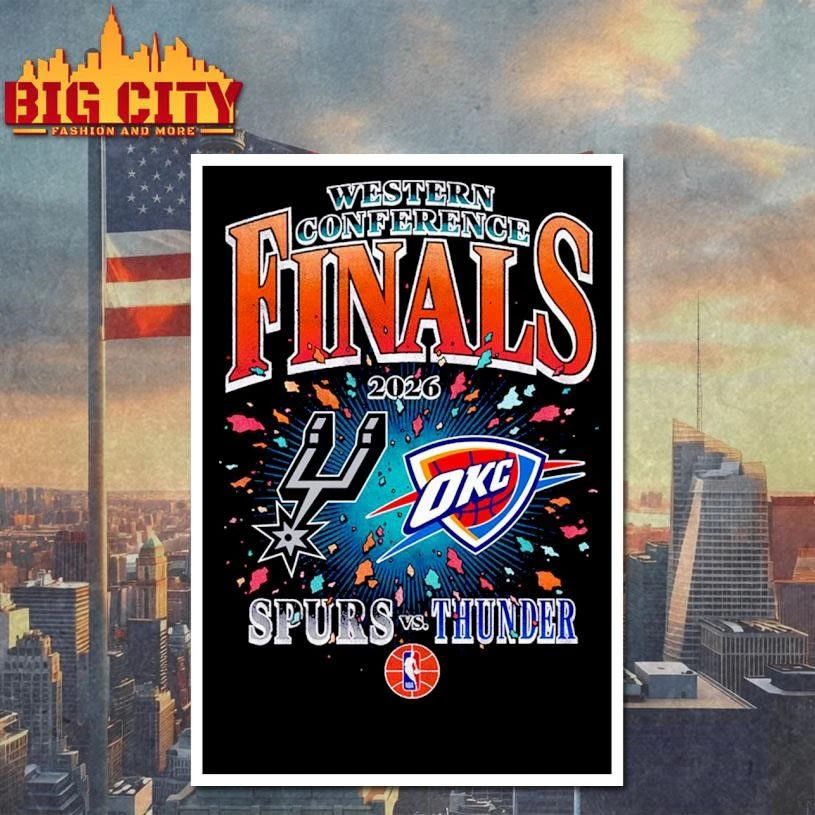 OKC Thunder Vs San Antonio Spurs 2026 NBA Western Conference Finals Matchup Explosion Shirt