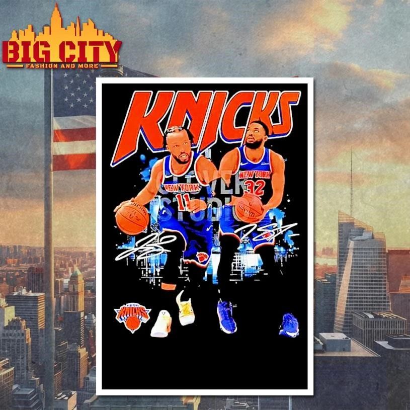 Jalen Brunson And Karl Anthony Towns New York Knicks Nba Playoffs 2026 Skyline Shirt