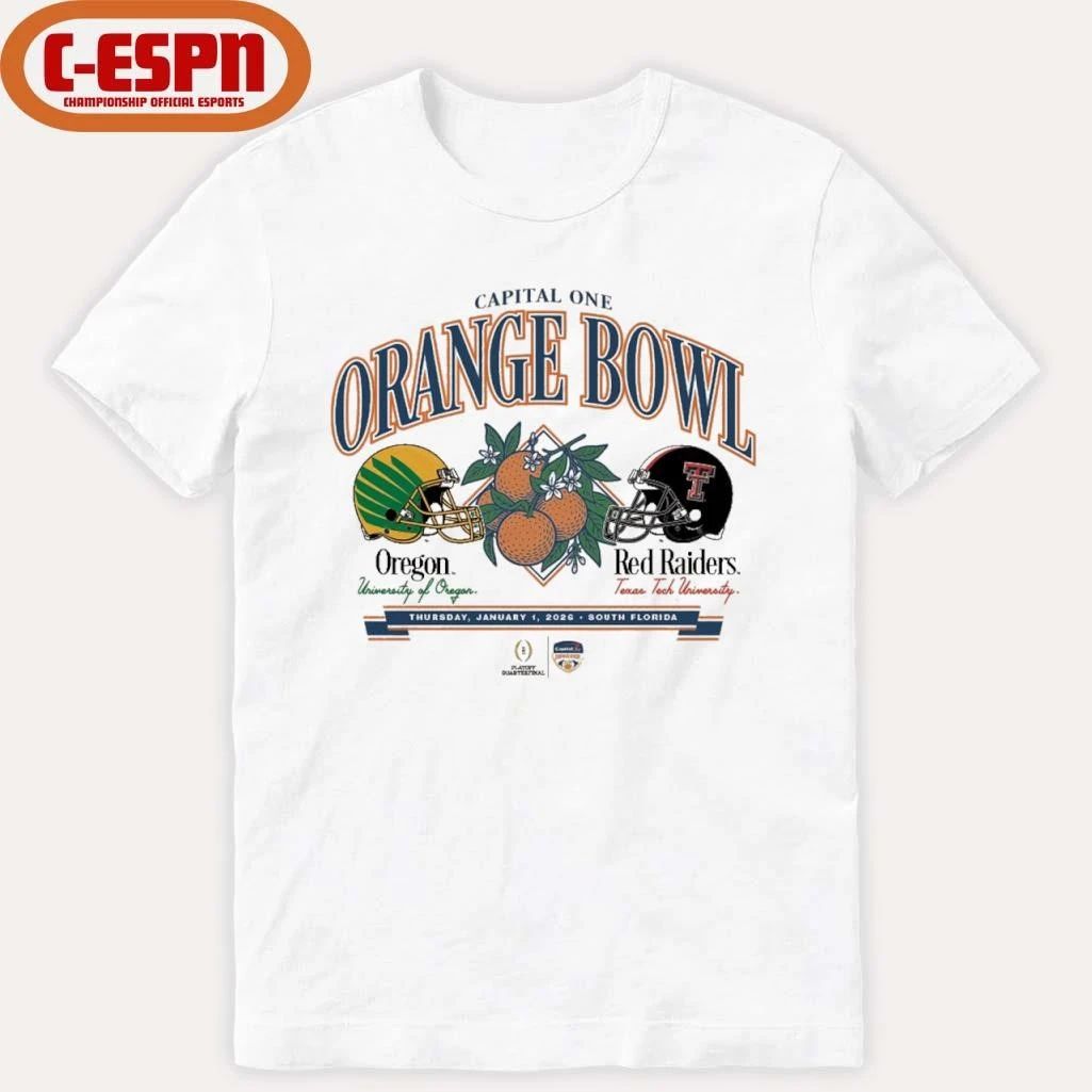 Texas Tech University vs. University Of Oregon 2026 Capital One Orange Bowl shirt