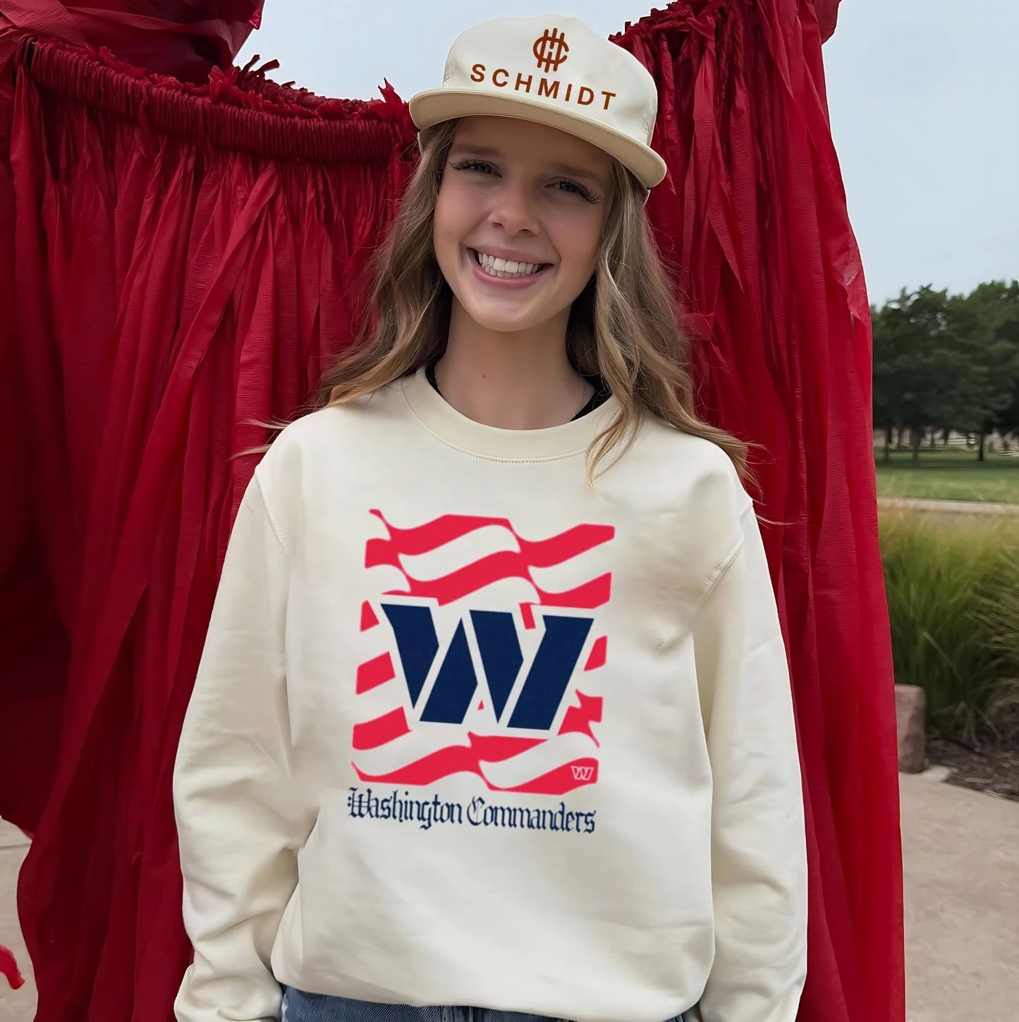 Washington Commanders American 250th Flag Heritage Wordmark shirt