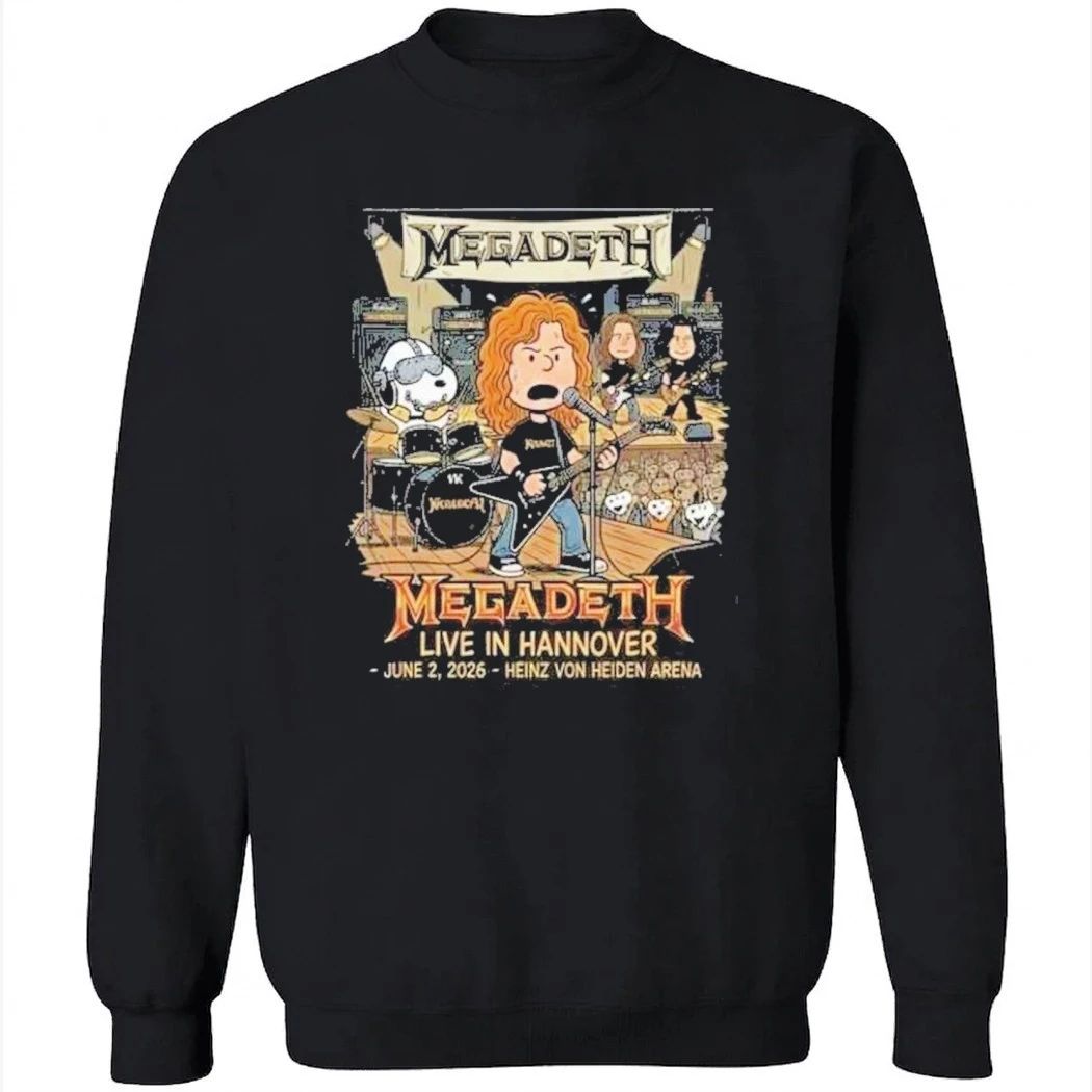Megadeth Live Concert June 2 2026 Heinz Von Heiden Arena Hannover Snoopy Shirt