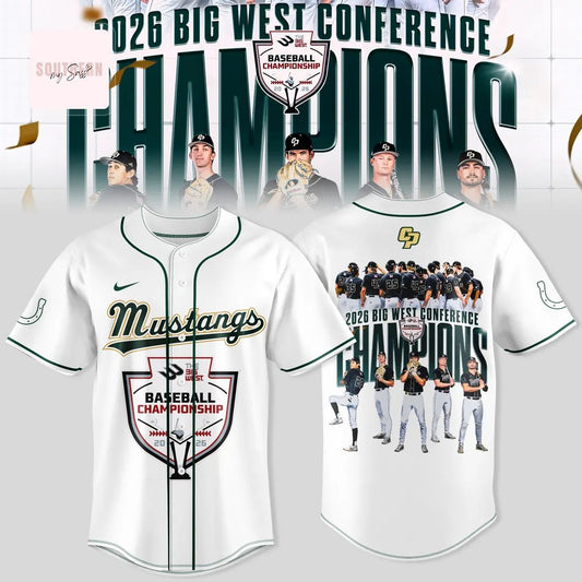 Cal Poly Mustangs 2026 Big West Conference Champions Commemorative Baseball Jersey