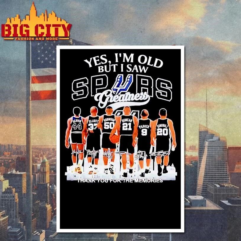 San Antonio Spurs back view of player yes I am old but I saw Spurs greatness signatures shirt