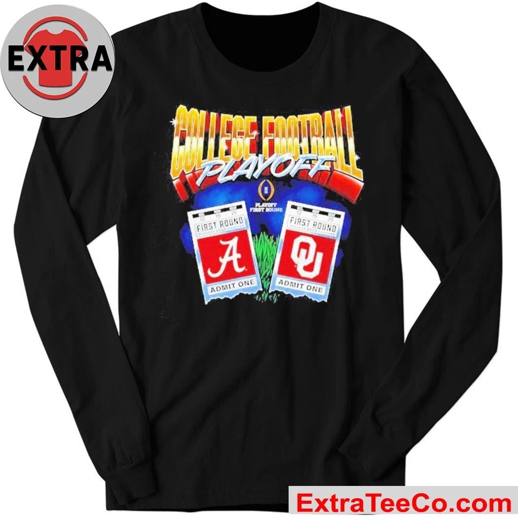 College Football Playoff 2025 First Round Oklahoma Sooners vs Alabama Crimson Tide Matchup Ticket Shirt