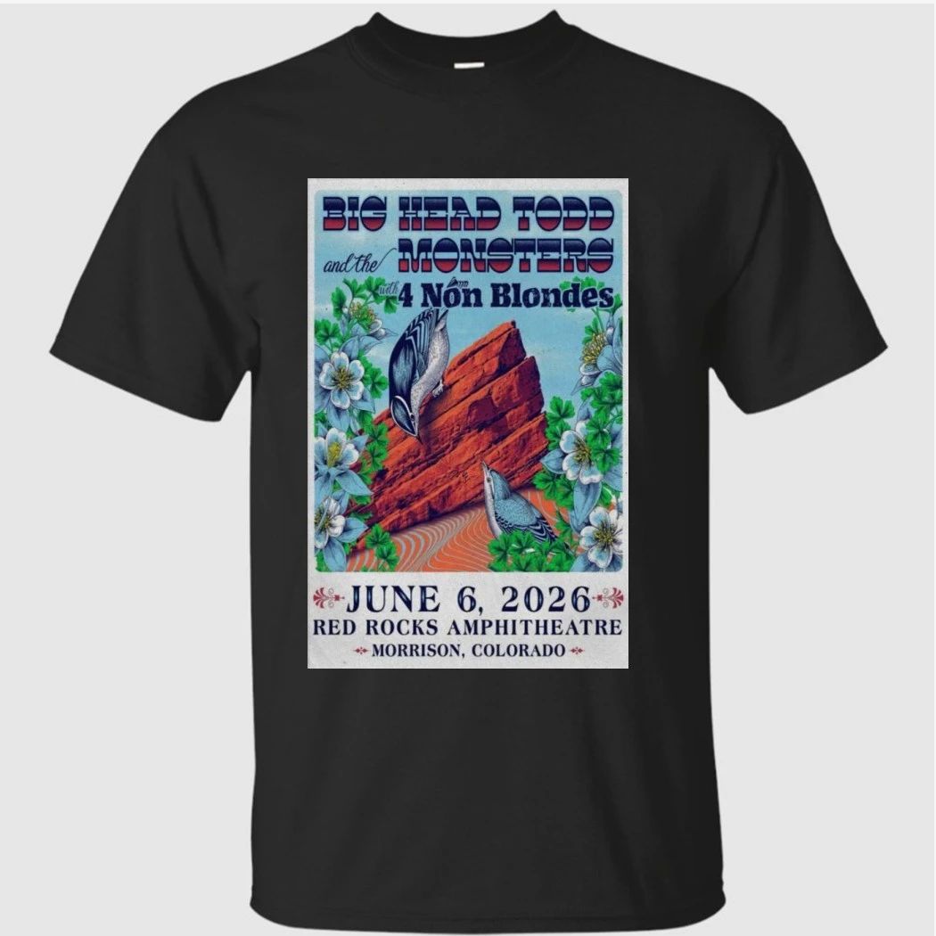 Big Head Todd and the Monsters Poster 2026 Event Red Rocks Shirt