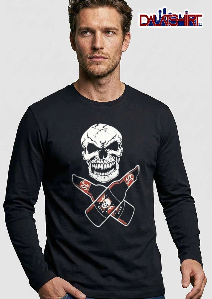 Skull Crossbones Beer Bottles Heavy Metal Rocker shirt