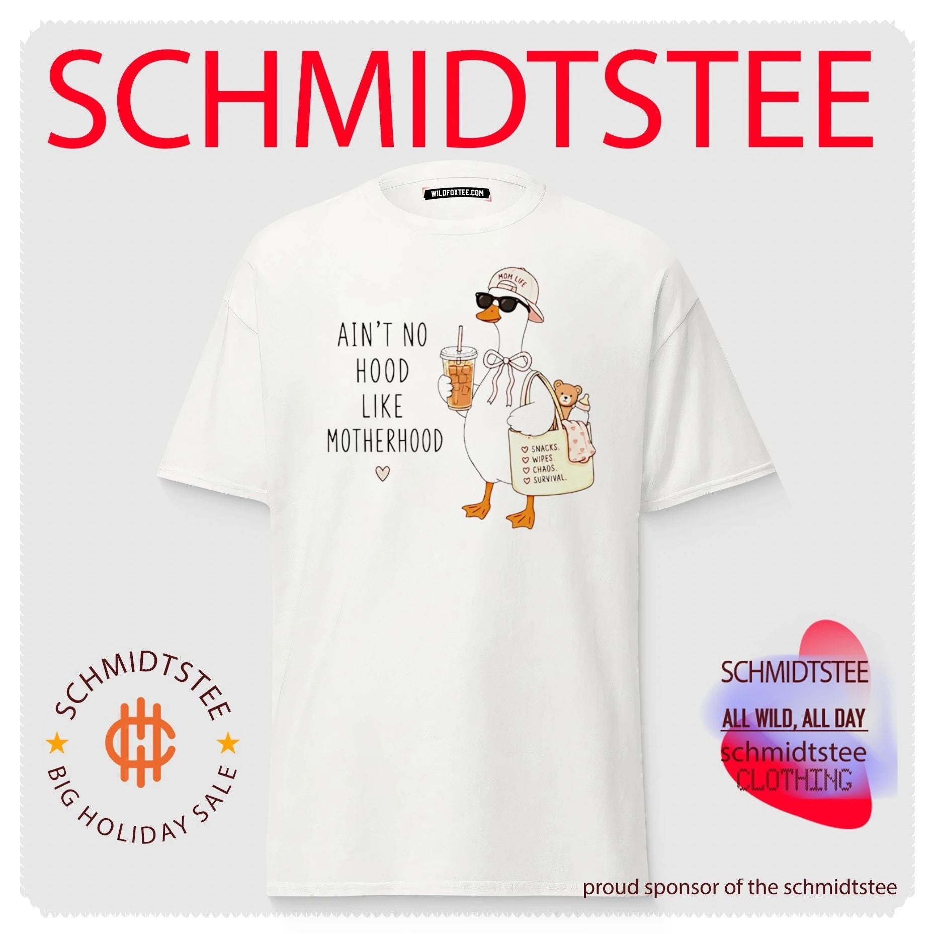 Duck mom life ain’t no hood like motherhood love snacks wipes chaos survivale shirt