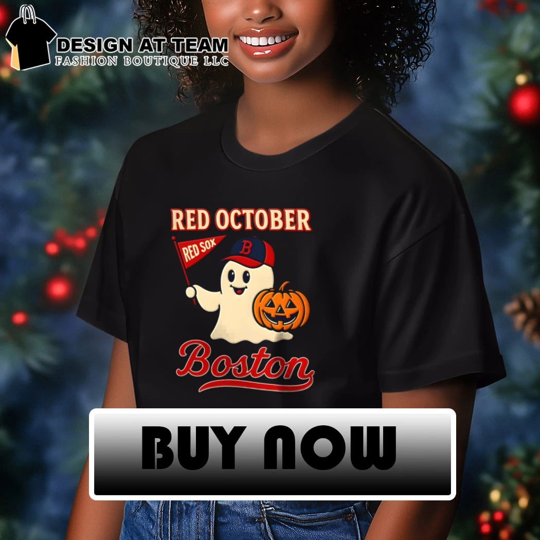 Red Sox Ghost Red October Halloween Ghost Baseball Pumpkin shirt