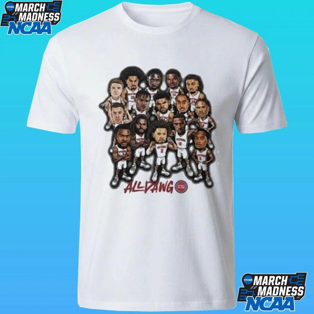 All Dawg Detroit Pistons Playoffs ’26 Caricature 3d Shirt