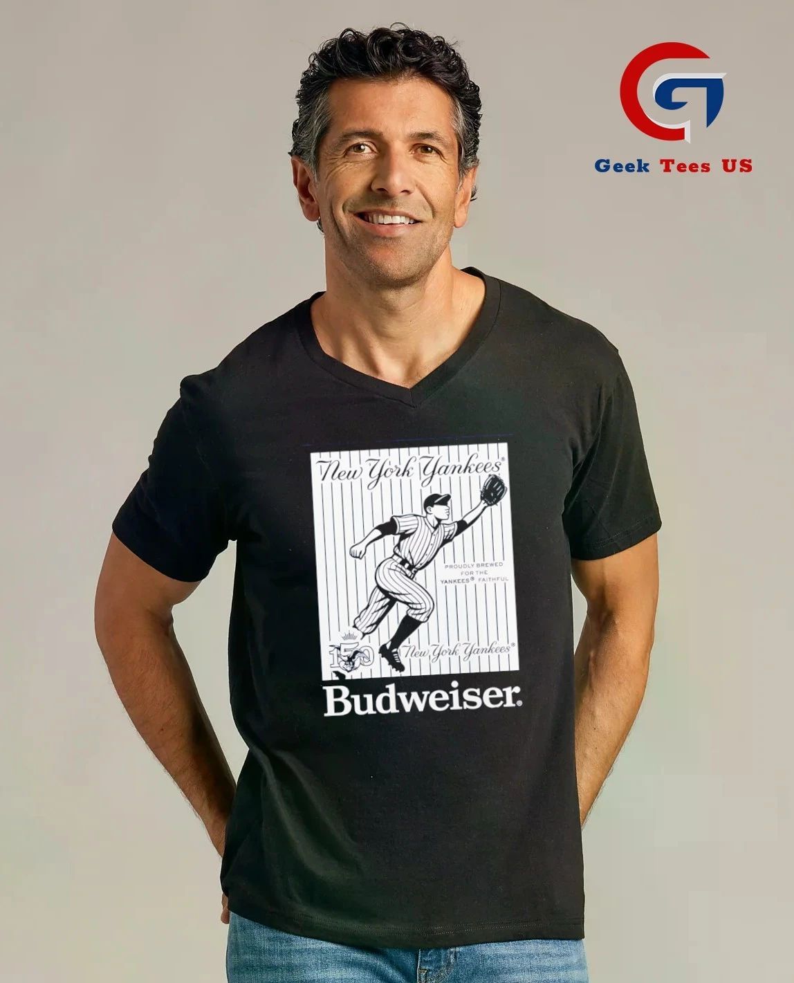 New York Yankees baseball 150 Years Budweiser shirt