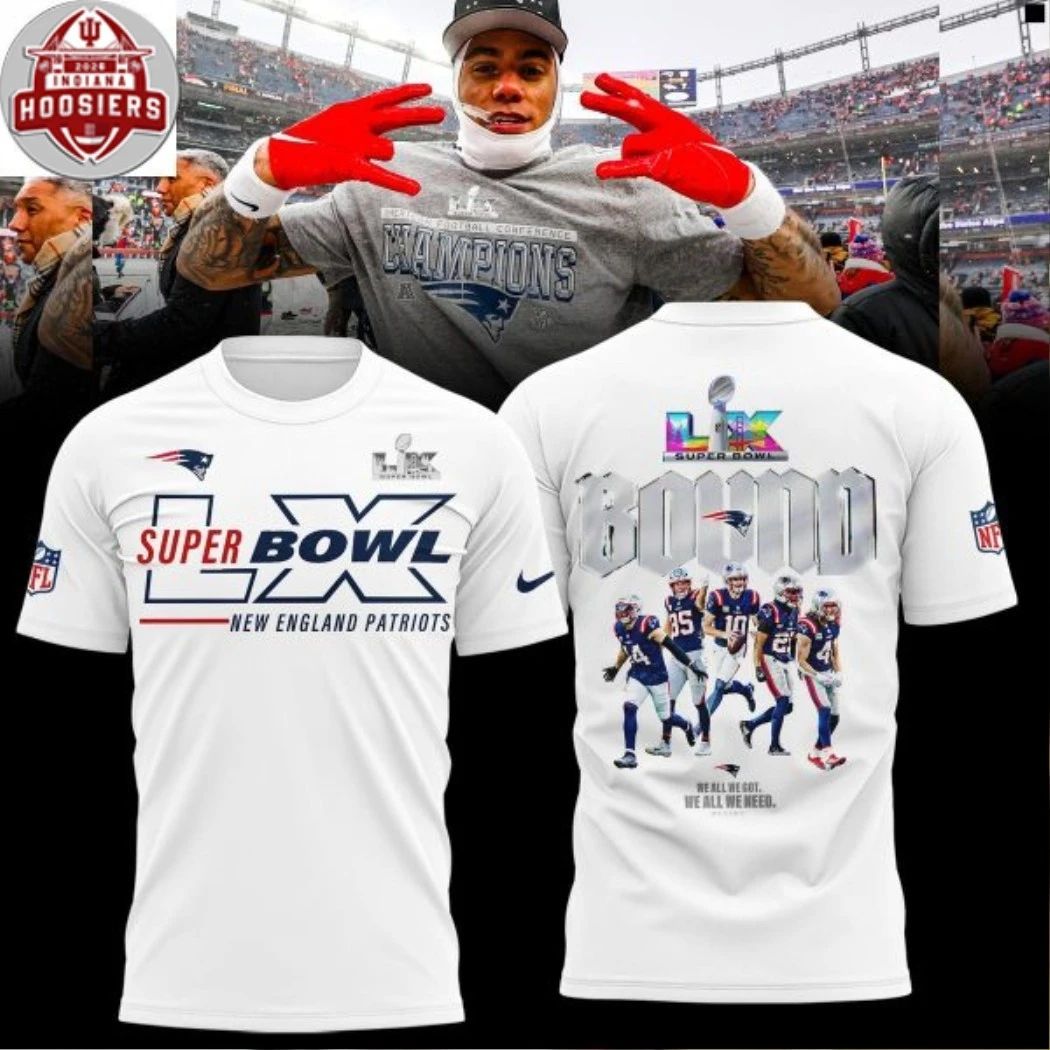 New England Patriots AFC Champions Super Bowl LX Bound Logo T-Shirt