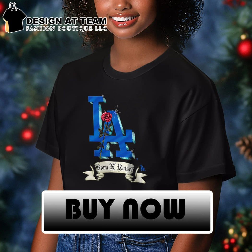 Los Angeles Dodgers Born X Raised Rose Logo shirt