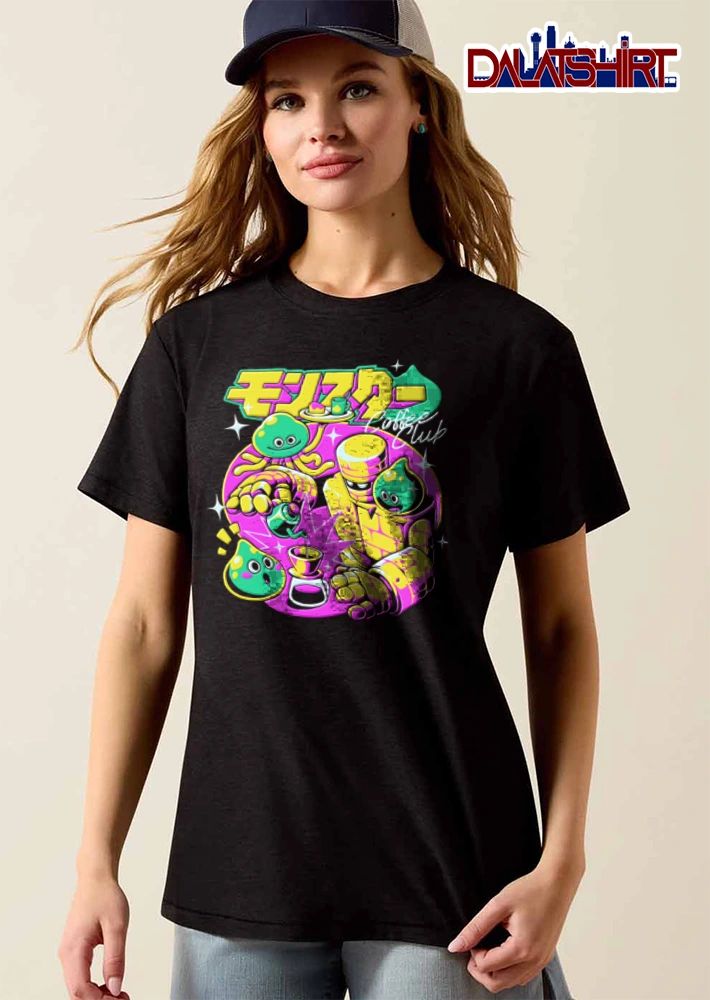 Coffee Club golem and slimes pouring coffee shirt