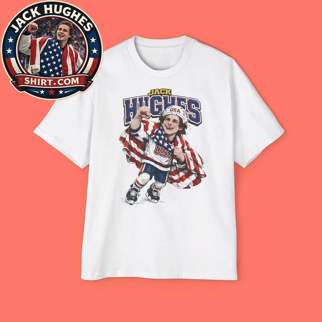 Men’s Hockey Jack Hughes Caricature Shirt