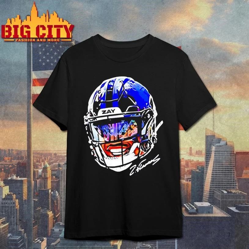 Zay Flowers Baltimore Ravens big face helmet signature graphic shirt