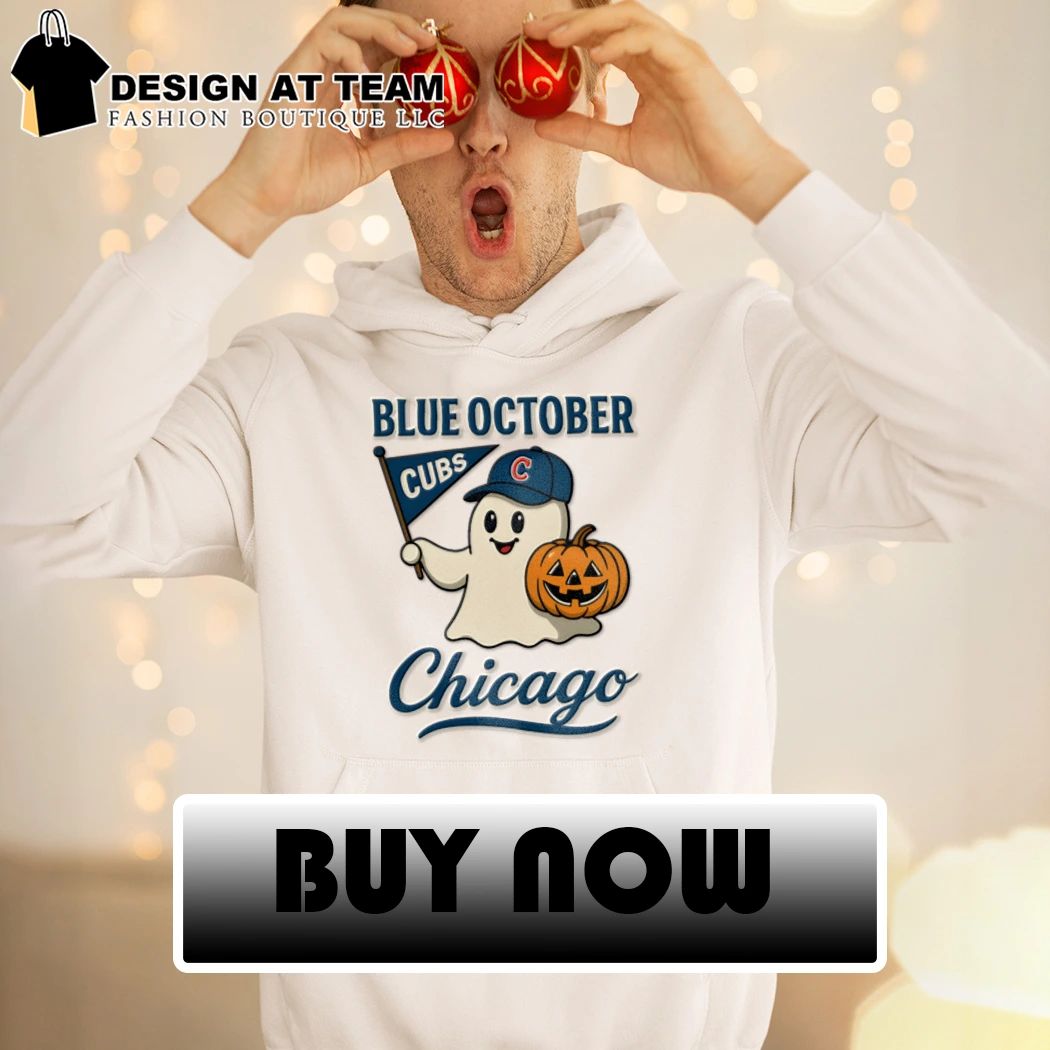 Chicago Cubs Blue October Halloween Ghost Baseball Pumpkin shirt